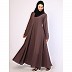Full flare Umbrella abaya in CEY Fabric-Rose Ebony